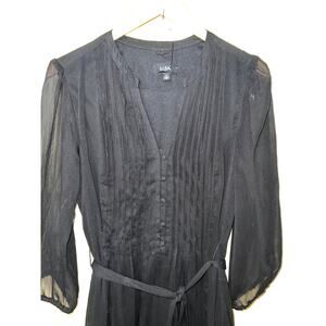 MSK Dress Womens 12 Sheer Sleeve Chiffon Mini Skater Whimsigoth Fairy Witchy